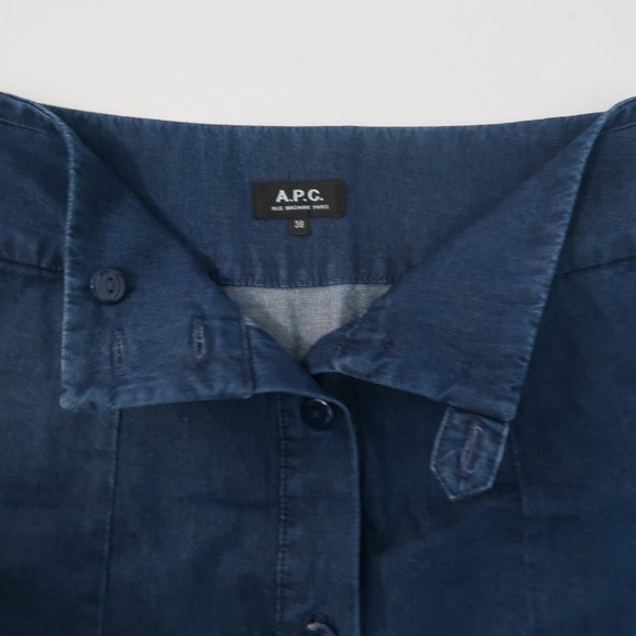 A.P.C. denim button front aline midi skirt sz. 38 - Picture 3 of 8